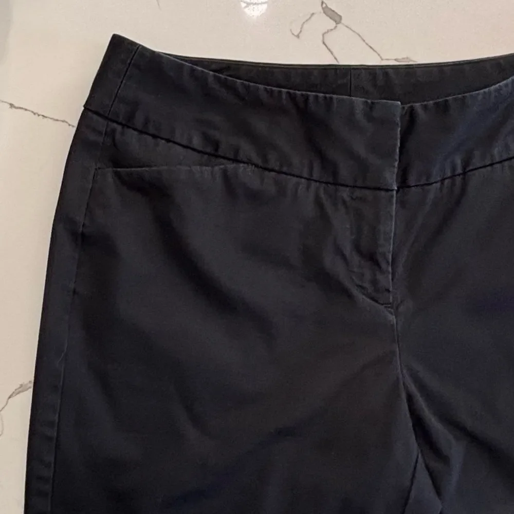 Worthington Black Modern Fit Satin Finish Bermuda Chino Casual Shorts Size 4
